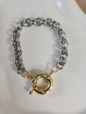 Two Tone Sailor Clasp Bracelet